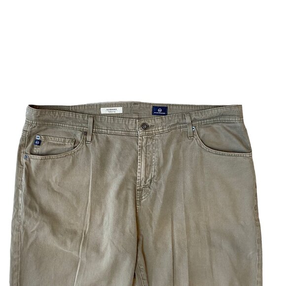 AG Adriano Goldschmied The Graduate Mens 40x28 Tailored Leg Stretch Olive Green - Picture 4 of 8